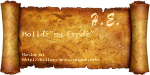 Hollósy Ernő névjegykártya